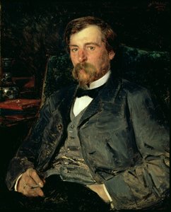 Porträtt av konstnären Illarion Mikhailovich Pryanishikov (1840-94), 1883